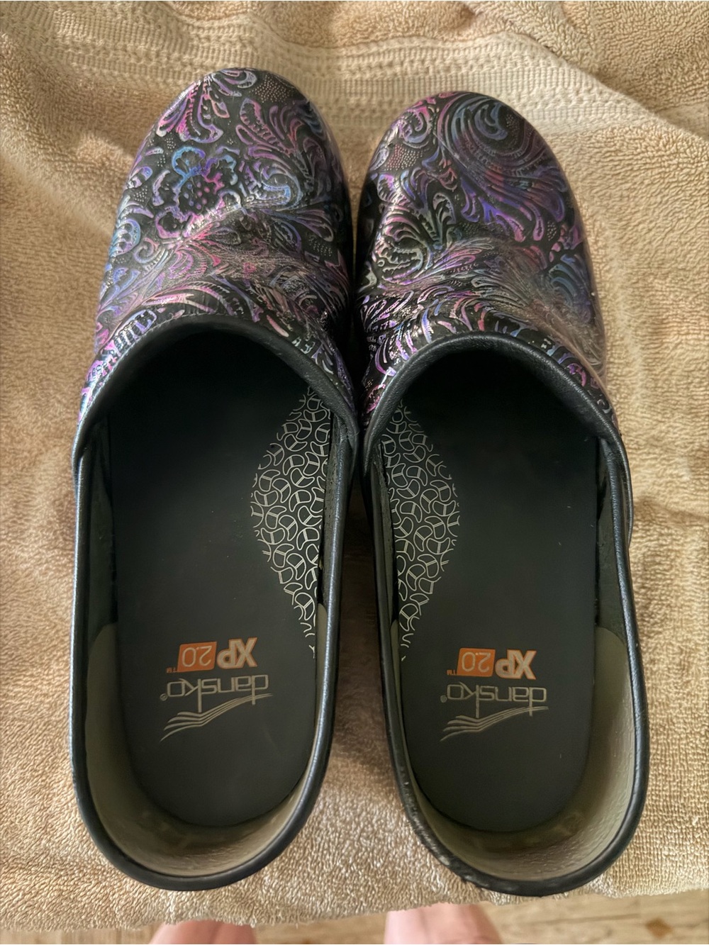 Women’s Black Floral Iridescent Slip-On Dansko